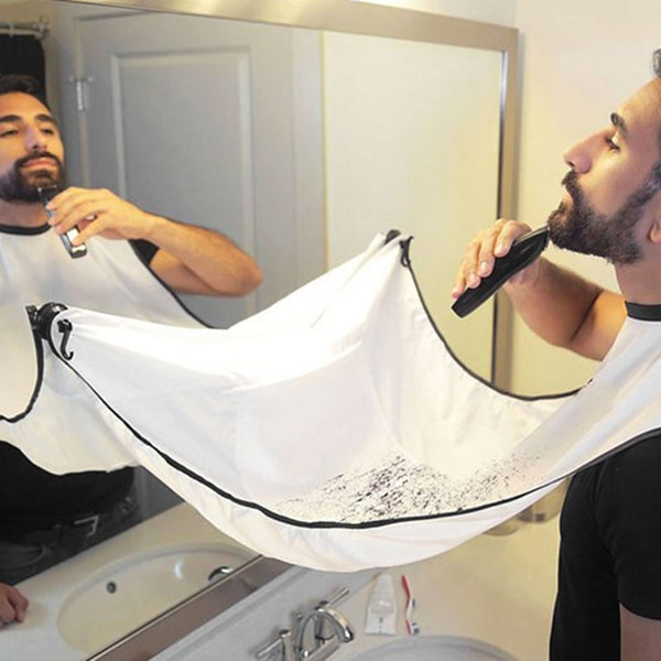 Man Bathroom Apron Black Beard Apron Hair Shave Apron for Man Waterproof Floral Cloth Household Cleaning Protecter