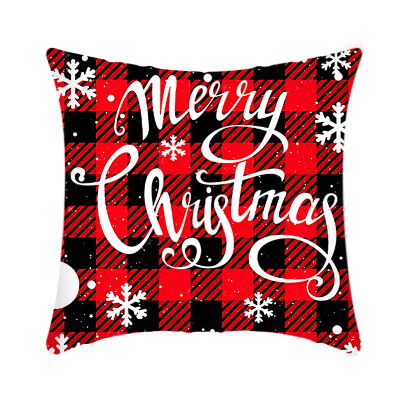 2021 Merry Christmas Cushion Cover 45cm Elk Santa Claus Short Plush Sofa Pillow Cover Home Decor Pillowcase Christmas Decoration