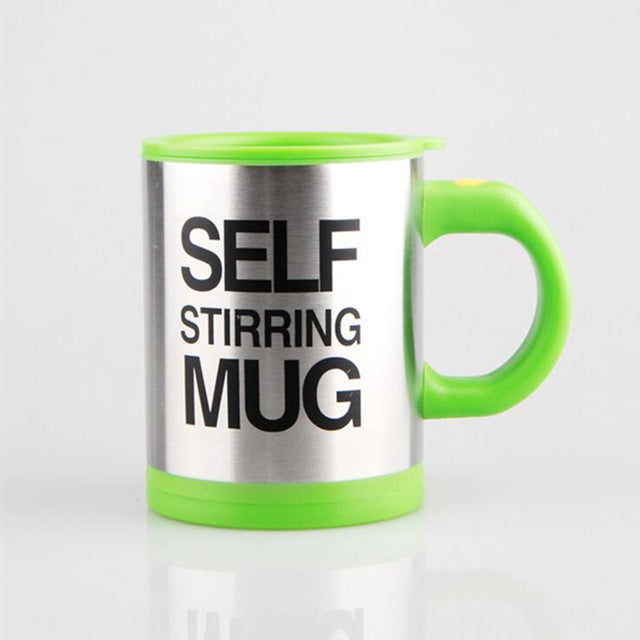 Automatic Electric Lazy Self Stirring Unique Gift Mug - Mixing Tea Coffee Milk - Stainless Steel Mix cup - BASPO 400Ml Mug